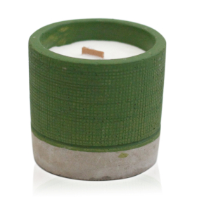 Pot Concrete Soy Candle - Green - Sea Moss & Herbs