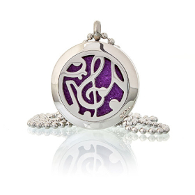 Aromatherapy Jewellery Necklace - Music Notes 25mm