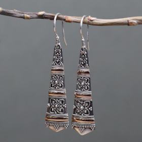 Silver & Gold Earring - Tribal Drops