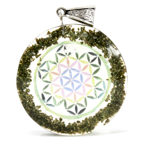 Orgonite Power Pendant - Greenstone Mandala