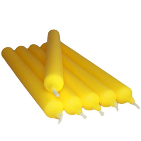 5x Citrus Yellow Dinner Candles Bulk (100)