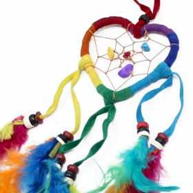 Bali Dreamcatcher - Small Heart - Rainbow