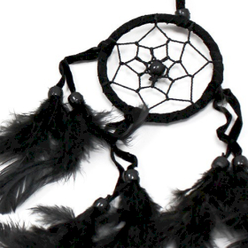 Bali Dreamcatcher - Small Round - Black/White/Red