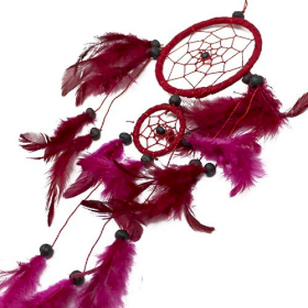 Bali Dreamcatcher - Medium Round - Black/White/Red