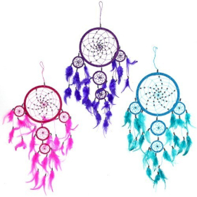 Bali Dreamcatcher - Large Round - Turq/Pink/Purp