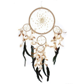 Bali Dreamcatcher - Large Round - Cream/Coffee/Choc