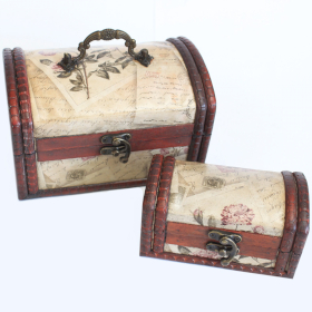 Sets of 2 Colonial Boxes - Rose Design