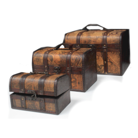 Old Map Chest - Set of 3