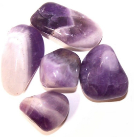 L Tumble Stone - Amethyst Banded