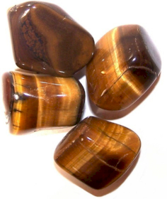 24x L Tumble Stones - Tiger Eye - Gold