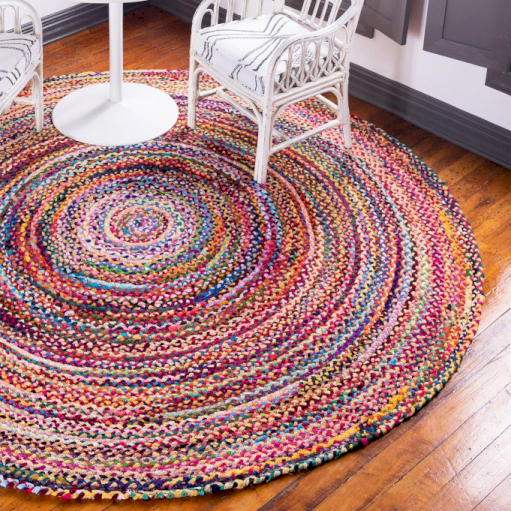 Round Jute and Recycled Cotton Rugs