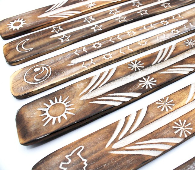 White Washed Incense Holders