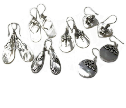 Shell & Silver Earrings