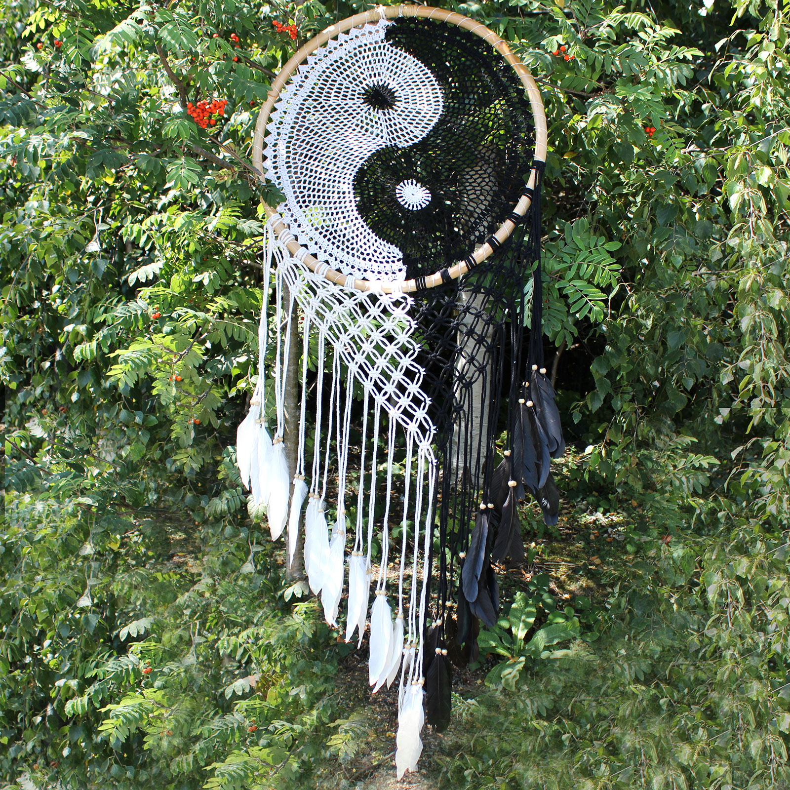 Lapač snov Bali - XXL Ying Yang
