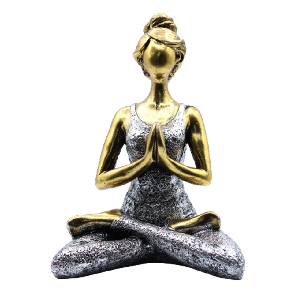 Yoga Lady 24 cm - Bronzovo-Strieborná