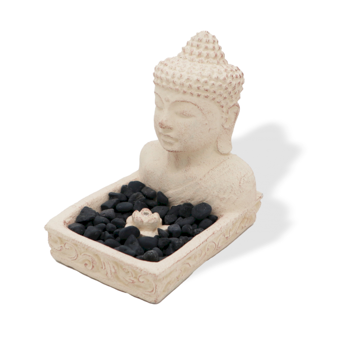 Kamenný stojan na tyčinky - Budha Feng Shui - krémový